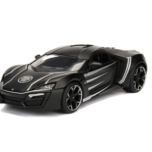 اسباب بازی ماشین فلزی لیکان هایپراسپورت Black Panther Lykan Hypersport و فیگور پلنگ سیاه با مقیاس 1:24_اسباب بازی